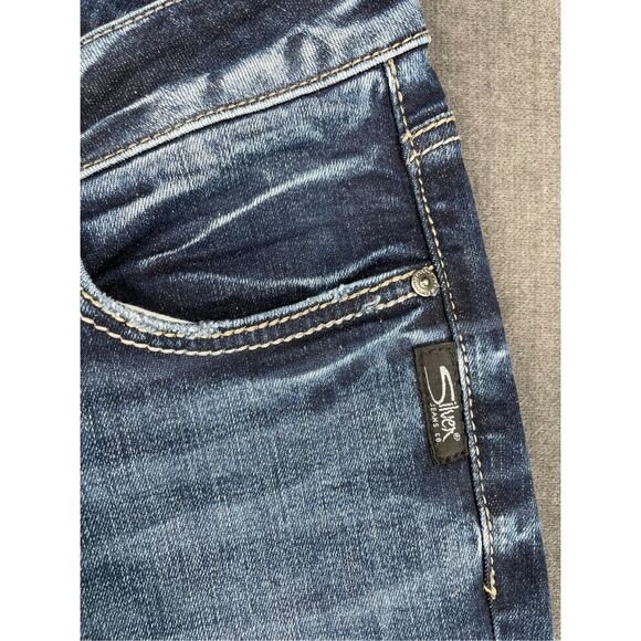 Silver Jeans Women 31x33 Blue Suki Slim Bootcut Mid Rise Stretch‎ Faded Denim - Picture 6 of 11